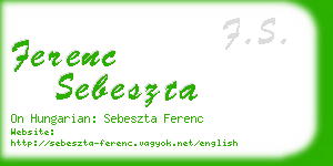 ferenc sebeszta business card